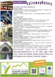 vos loisirs en Valromey-Retord semaine 46 ballad et vous