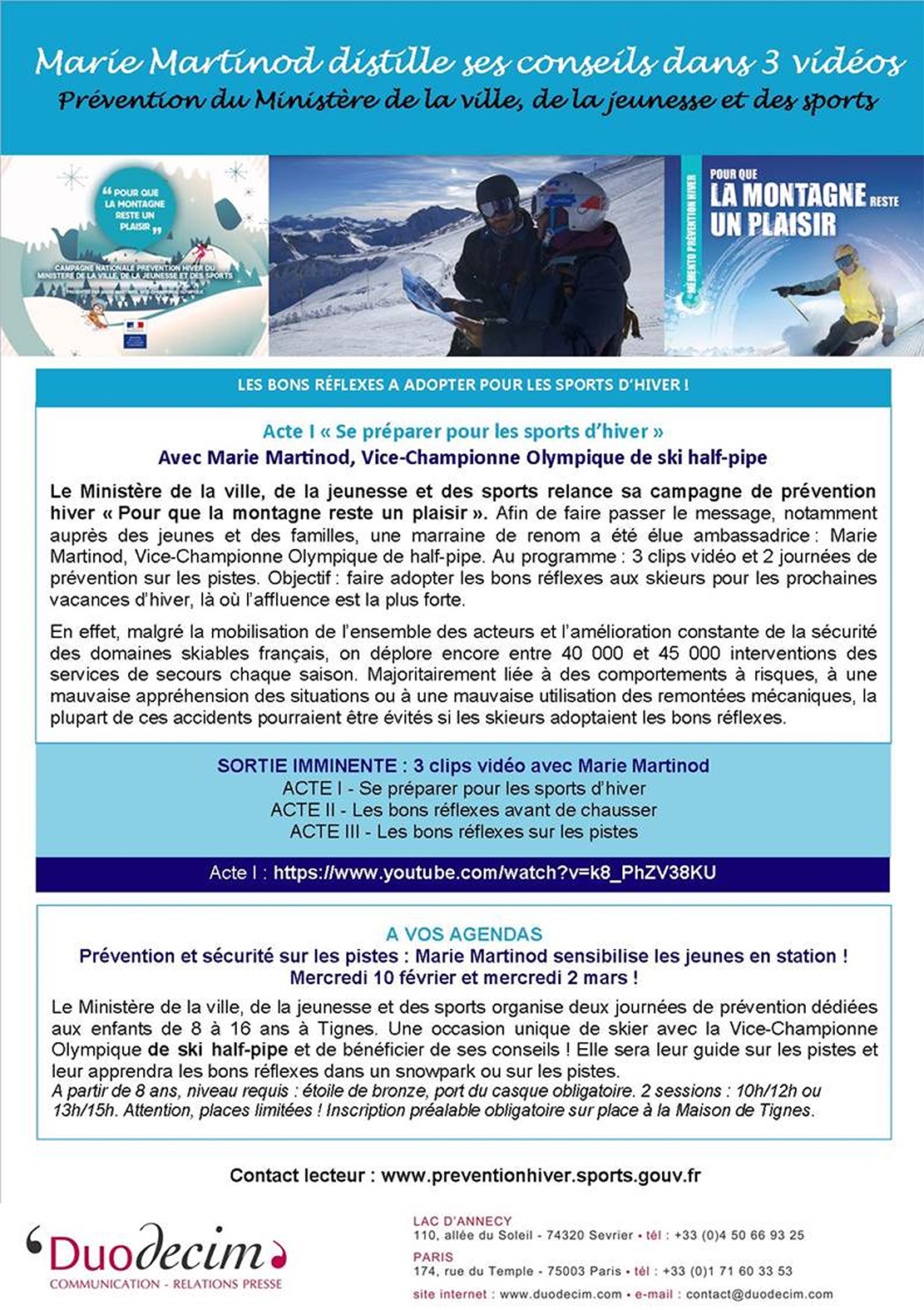 Campagne de prévention des sports d'hiver ballad et vous