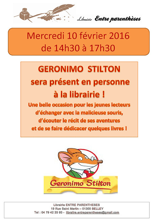 Librairie Entre Parenthèses GERONIMO STILTON ballad et vous