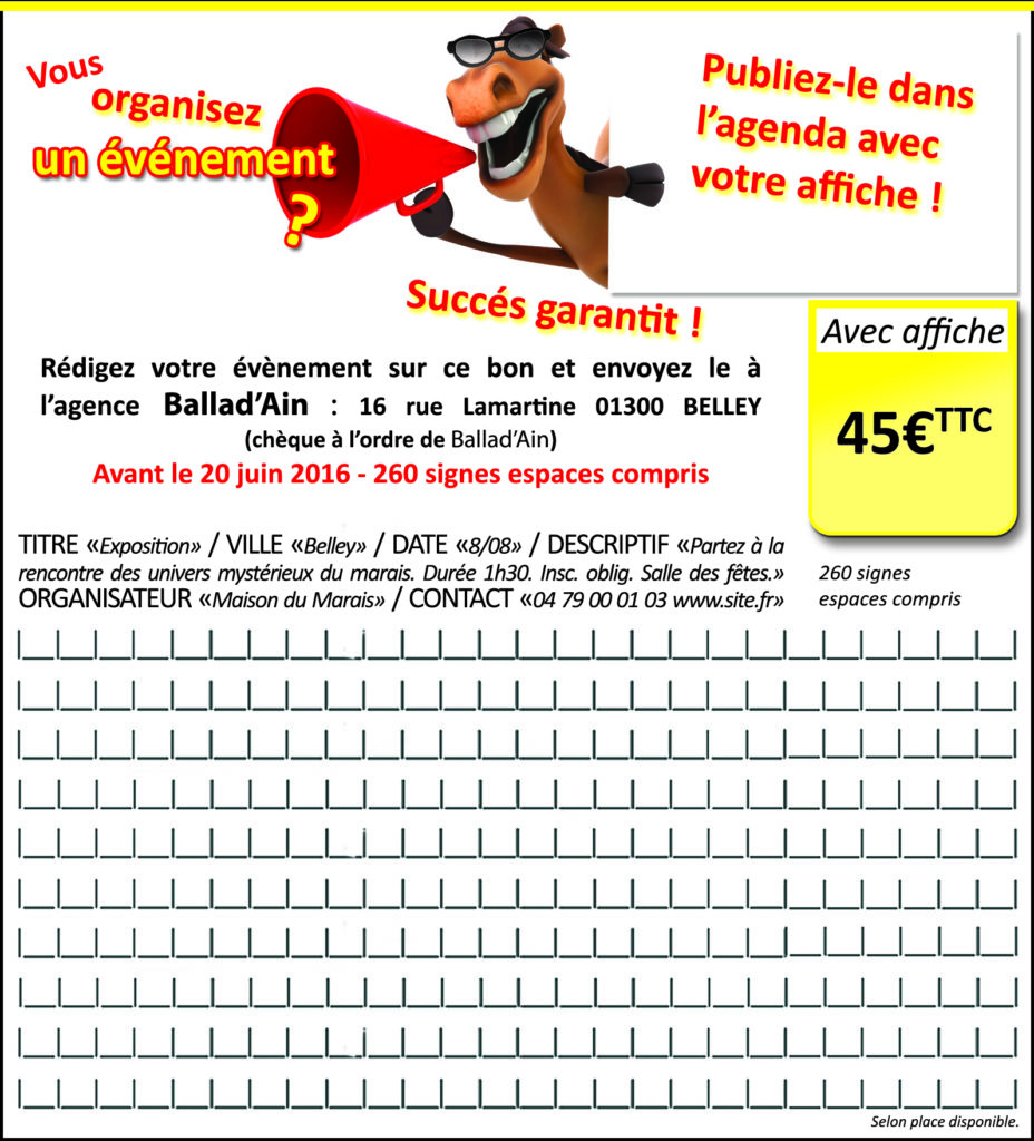 Bon agenda juillet août 2016 ballad et vous