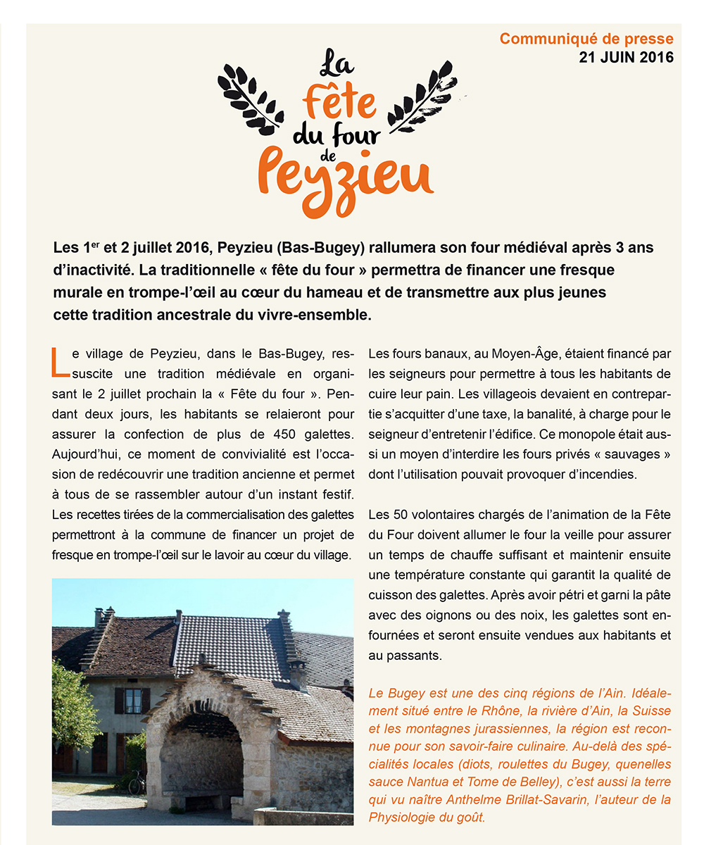 Fête du four à Peyzieu le 2 juillet 2016 ballad et vous