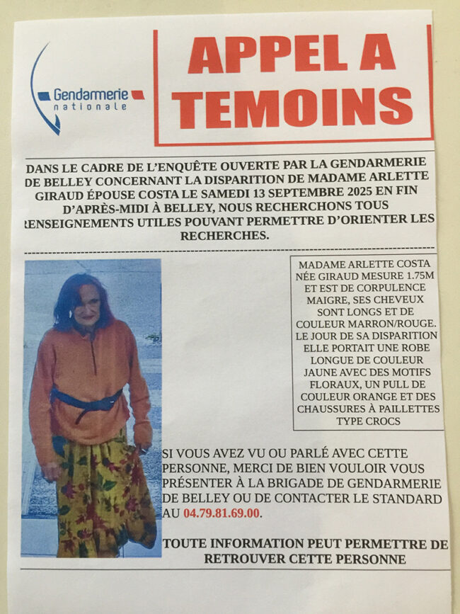 APPEL A Temoins Arlette Costa